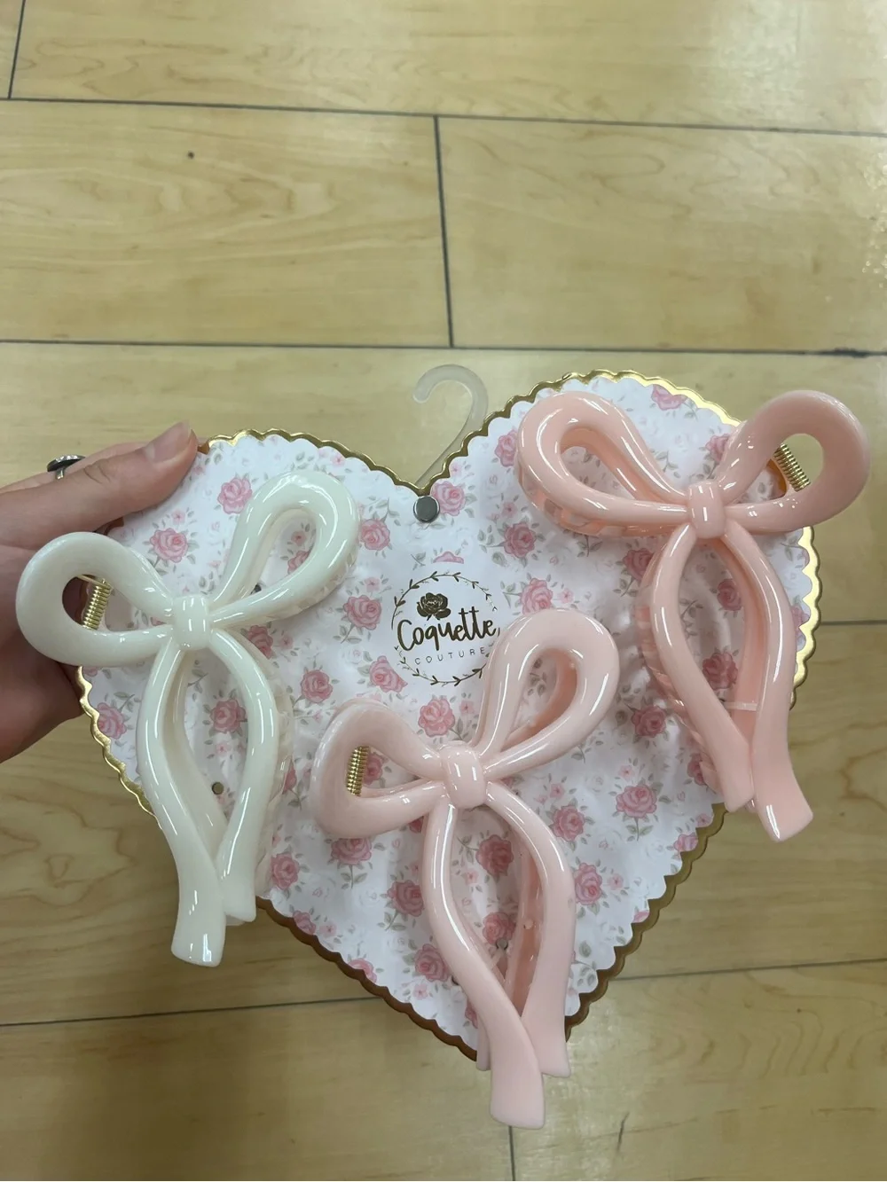 Coquette Couture Bow Hair Clips - Pink & Ivory